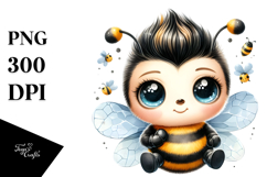 Cool Baby Bee with Big Eyes, Transparent PNG Product Image 1