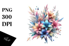 Abstract Colorful Lobelia, Diamond PNG Product Image 1