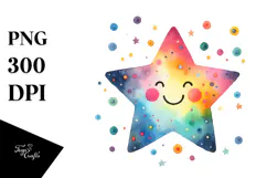 Simple Colorful Star, Vibrant PNG Product Image 1