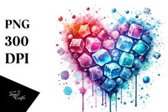 Colorful Ice Heart PNG Product Image 1