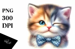 Colorful Winking Baby Cat | Sublimation Clipart Product Image 3