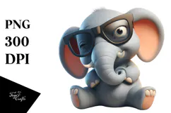 Digital Painting of Elephant with Oversized Sunglasses, Product Image 1