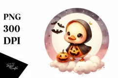 Cute Baby Duck, Halloween Theme, PNG Product Image 3