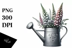 Detailed Watering Can and Rhododendron Basket | Sublimation Product Image 1