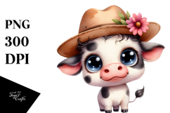 Confused Baby Cow with Funny Haircut | Sublimation | Clipart Product Image 1