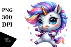 Vibrant Drawing of Cute Unicorn Dancing Funny Product Image 1