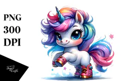 Vibrant Drawing of Cute Unicorn Dancing Funny Product Image 1