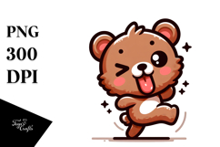 Innocent Bear with Tongue-Out PNG Product Image 1