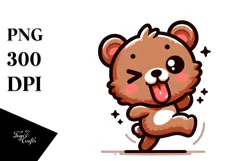Innocent Bear with Tongue-Out PNG Product Image 1