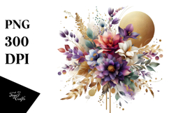 Abstract Colorful Bouquet with Gold Foil Product Image 1