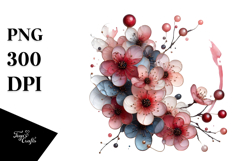 Glossy Cherry Blossom Abstract PNG Product Image 1