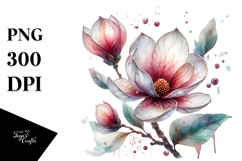 Magnolia Watercolor, PNG Product Image 1