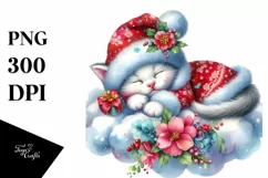 Watercolor Baby Kitten Cloud | Sublimation | Clipart Product Image 3