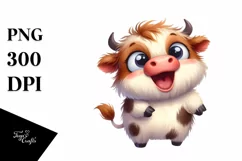 Expressive Highland Cow Watercolor PNG Product Image 1