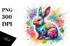 Colorful Whimsical Bunny PNG Product Image 1