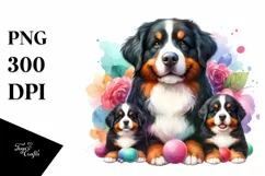 Bernese Mountain Dog Watercolor Clipart Product Image 1