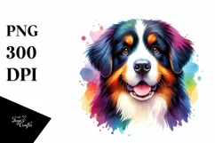 Colorful Bernese Mountain Dog | Sublimation | Clipart Product Image 3