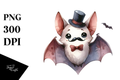 Funny Watercolor Bat Image, PNG Product Image 1