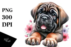 Cute Baby Mastiff PNG Product Image 1