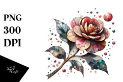 Colorful Abstract Stained Camellia Clipart Product Image 1