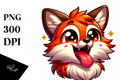 Excited Fox with Tongue-Out PNG Product Image 1