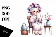 Old Lady Chair Hair Curlers Mug Product Image 1