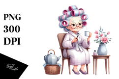 Old Lady Chair Hair Curlers Mug Product Image 1