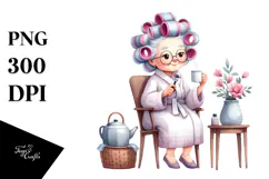 Old Lady Chair Hair Curlers Mug Product Image 1