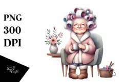 Old Lady Chair Hair Curlers Mug Product Image 3