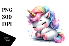 Pastel Cute Baby Unicorn in Style | Sublimation Clipart Product Image 1