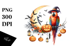 Parrot Dressed for Halloween, PNG Product Image 1
