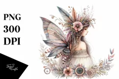 Detailed Boho Fairy in Colorful Summer | Clipart Product Image 3