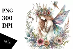 Detailed Boho Fairy in Colorful Summer | Clipart Product Image 3