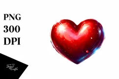 Colorful Red Heart PNG Product Image 1