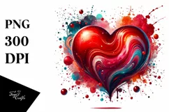 Colorful Red Heart PNG Product Image 1