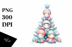 Cute Baby Christmas Tree Winter PNG Product Image 1