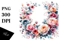 Colorfull Small Orchid Floral Frame PNG Product Image 1