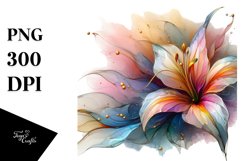 Vibrant Lily Made of Translucent , Watercolor PNG Product Image 3