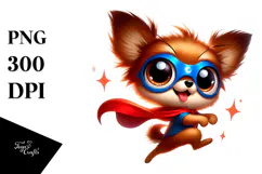 Cartoony Dog with Superhero Cape PNG Product Image 1
