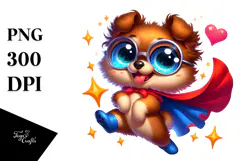 Cute Dog with Superhero Cape PNG Product Image 1