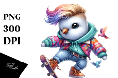 Cute Baby Dove Happy Winter Dance PNG Product Image 1