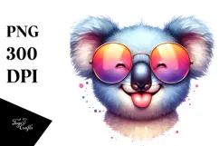 Vibrant Funny Cute Koala Portrait | Sublimation Clipart Product Image 1