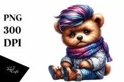 Expressive Baby Bear with Contempt Haircut PNG Product Image 3