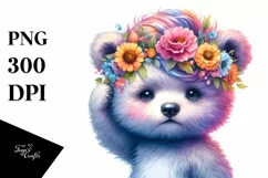 Cute Baby Bear with Cool Haircut PNG Product Image 1