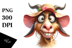 Confused Horse with Goofy Smile in Sun Hat | Sublimation | Product Image 1