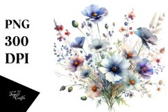 Bold Wildflowers Watercolor | Clipart Product Image 1