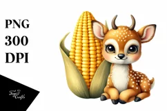 Funny Cute Deer in Colorful Summer | Clipart Product Image 3