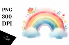 Colorful Simple Watercolor Pastel Rainbow Clipart Product Image 3