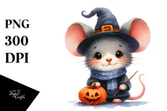 Cute Baby Mouse Halloween Scenery PNG Product Image 1
