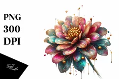 Shiny Zinnia Golden Abstract Clipart Product Image 1